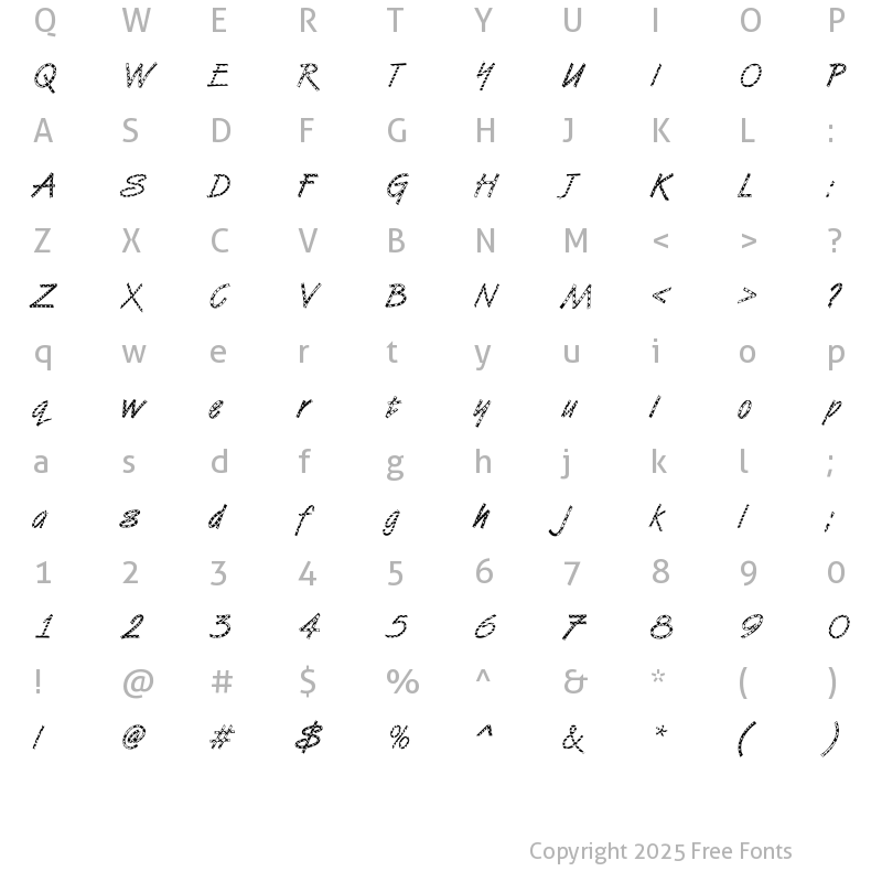 Character Map of DTCVanDijkM11 Regular