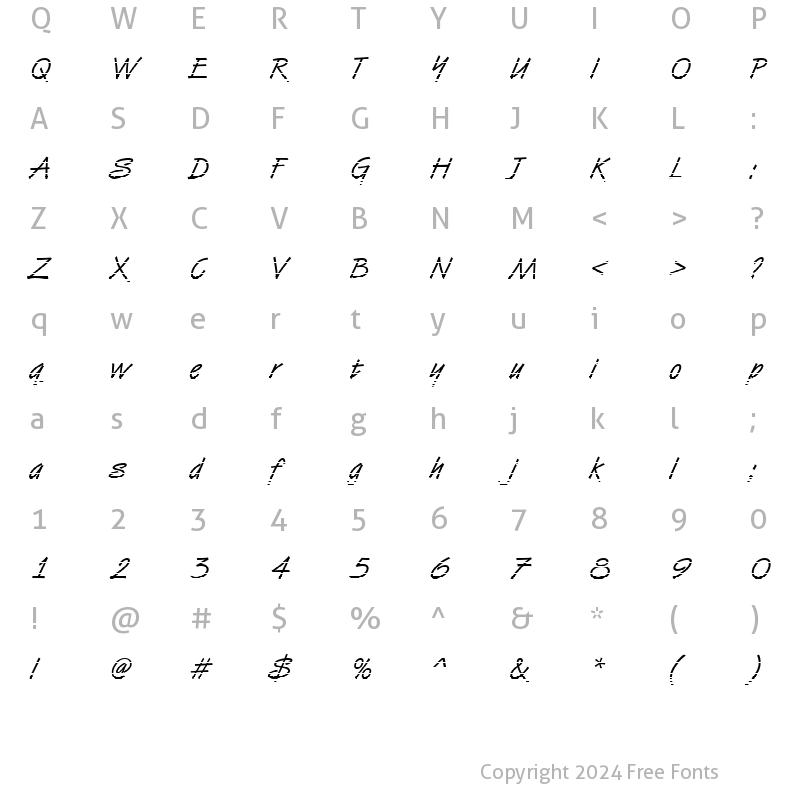 Character Map of DTCVanDijkM19 Regular