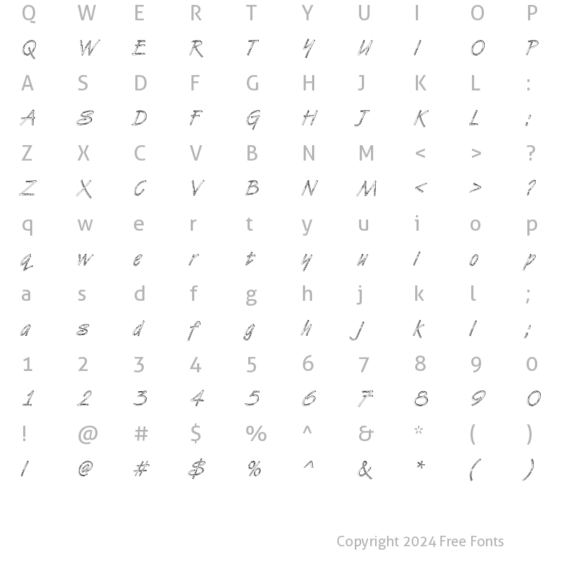 Character Map of DTCVanDijkM24 Regular