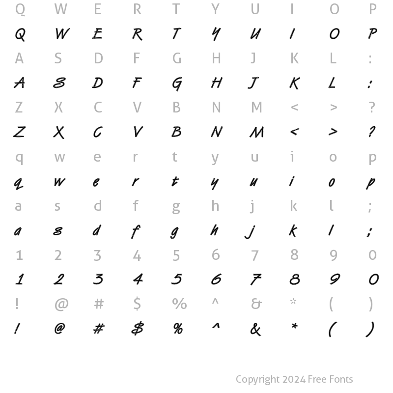 Character Map of DTCVanDijkM40 Regular