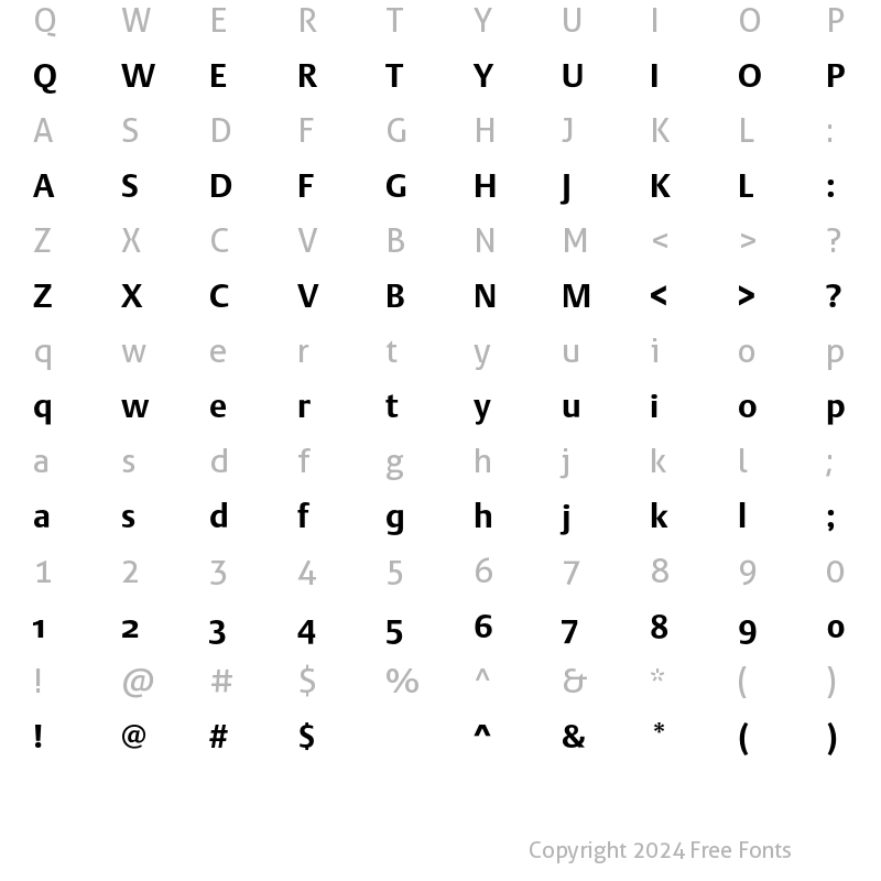 Character Map of DTL Argo ST Bold