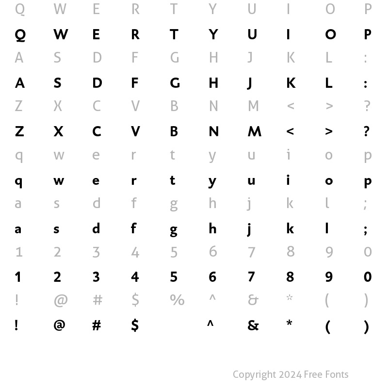 Character Map of DTL Caspari T Bold