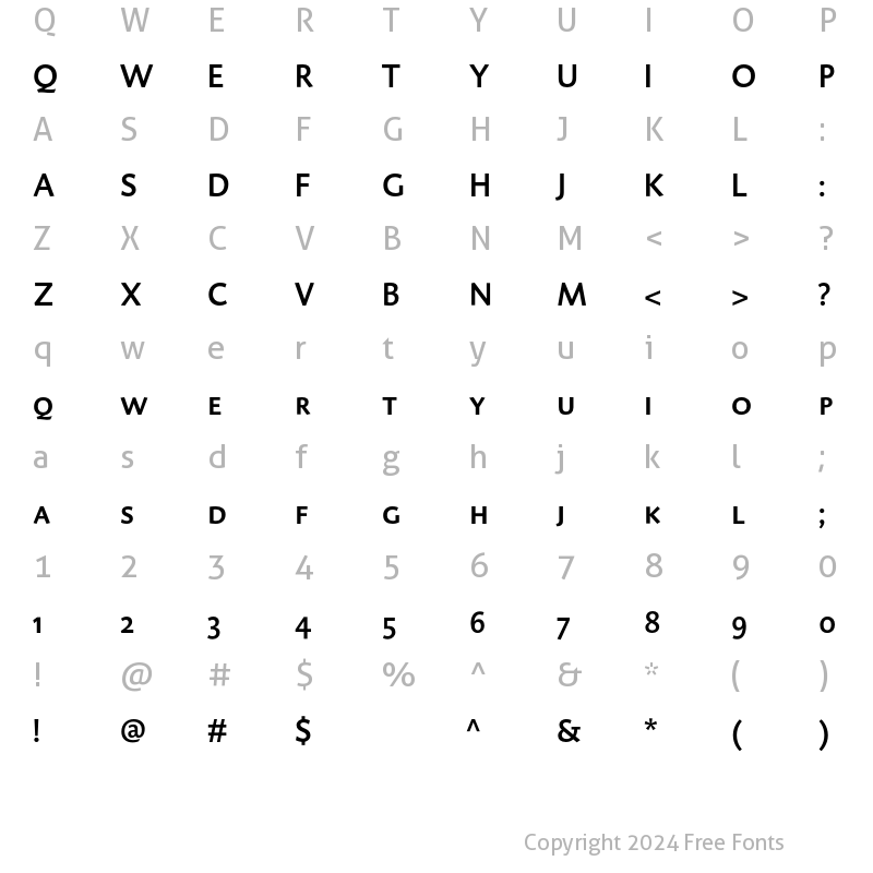 Character Map of DTL Caspari T Caps Medium