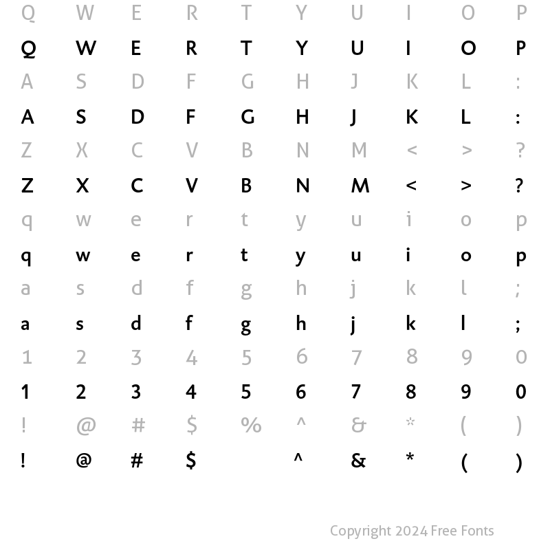 Character Map of DTL Caspari T Medium