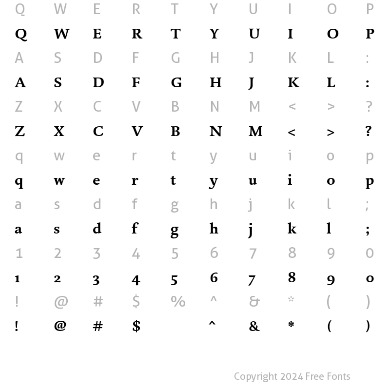 Character Map of DTL Dorian ST Bold