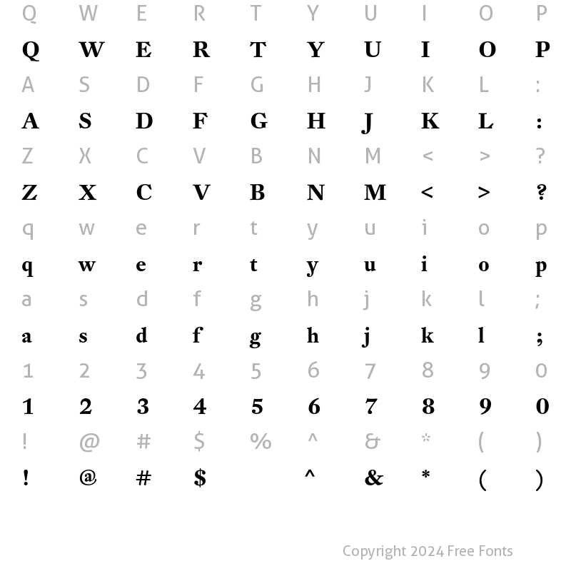 Character Map of DTL Fleischmann D Bold