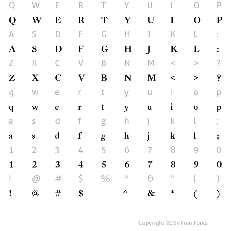 Character Map of DTL Fleischmann Medium