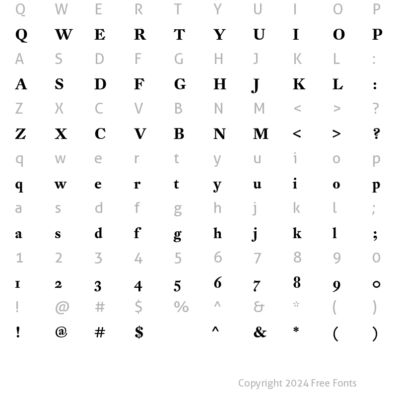 Character Map of DTL Fleischmann SD Bold