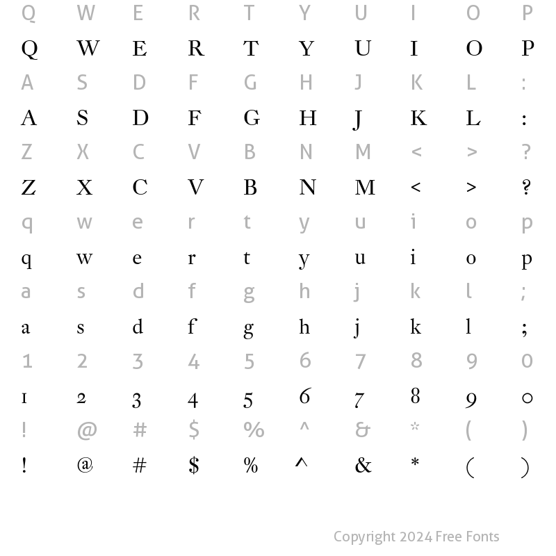 Character Map of DTL Fleischmann SD Regular