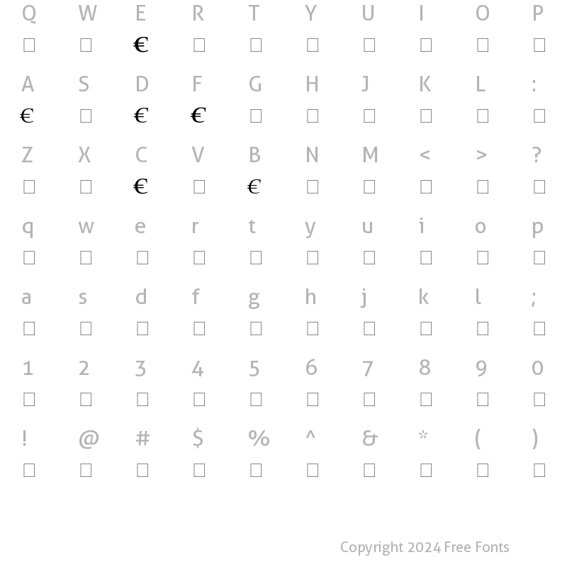 Character Map of DTL Haarlemmer D Euro