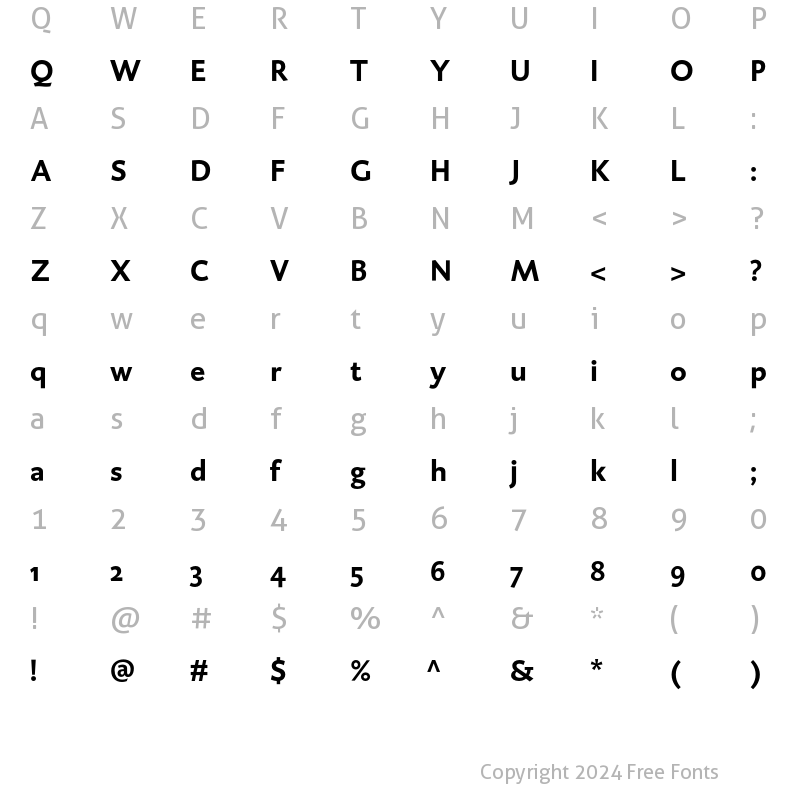 Character Map of DTLCaspariST Bold