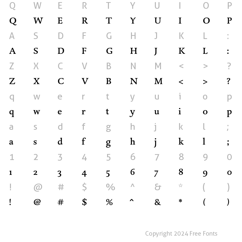 Character Map of DTLDorianST Medium