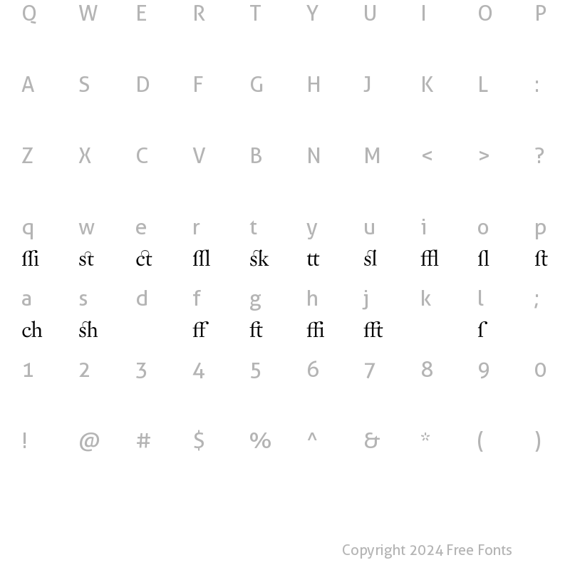 Character Map of DTLFleischmannDAlternate Regular