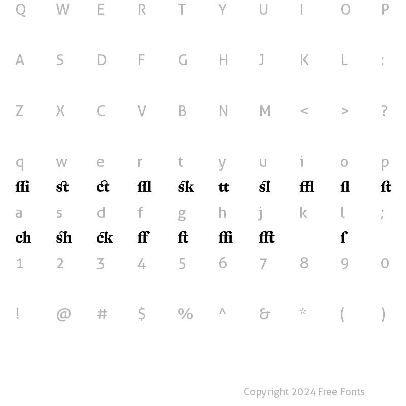 Character Map of DTLFleischmannT Alt Bold