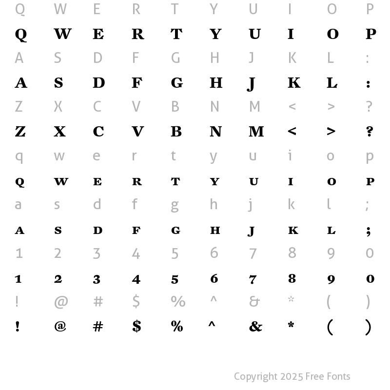 Character Map of DTLFleischmannT Caps Bold