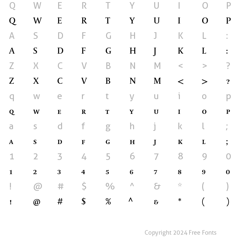 Character Map of DTLParadoxTCaps Medium