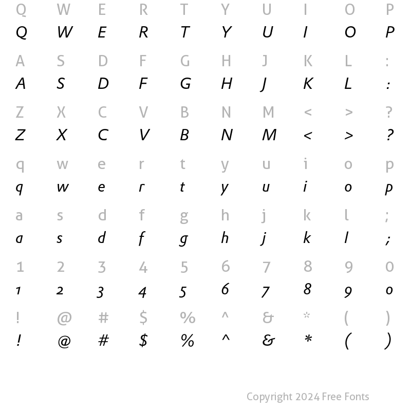 Character Map of DTLProkyonST Italic