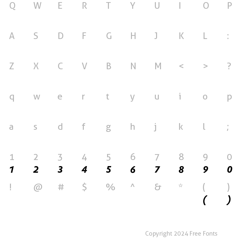 Character Map of DTLProkyonT Bold Italic