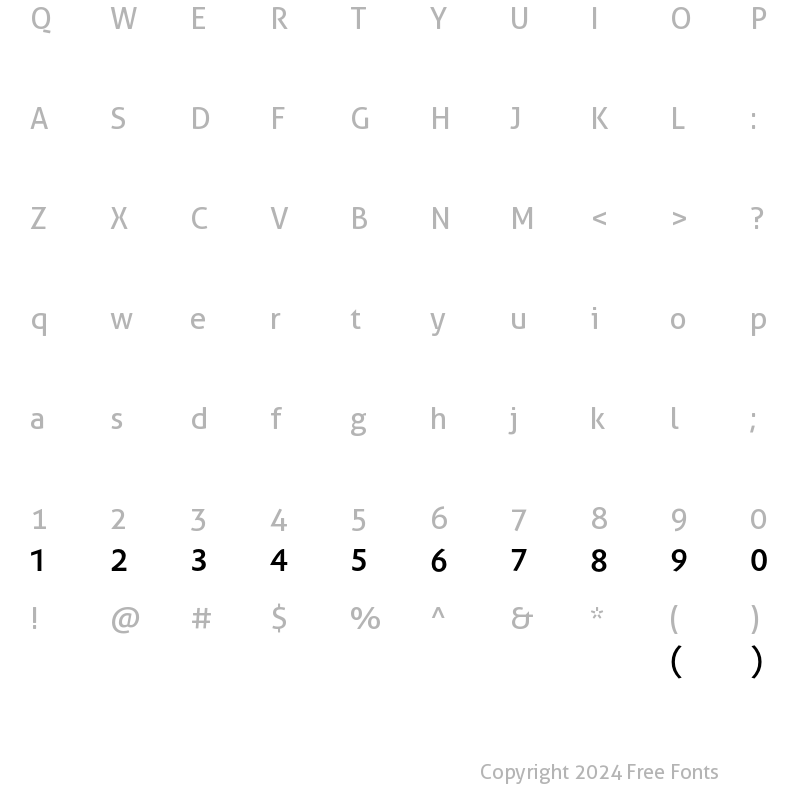 Character Map of DTLProkyonTMedium Regular