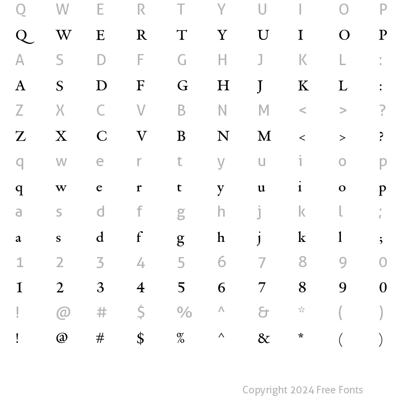 Character Map of DTLVandenKeereD Medium