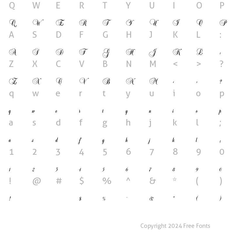 Character Map of Dubarry Regular