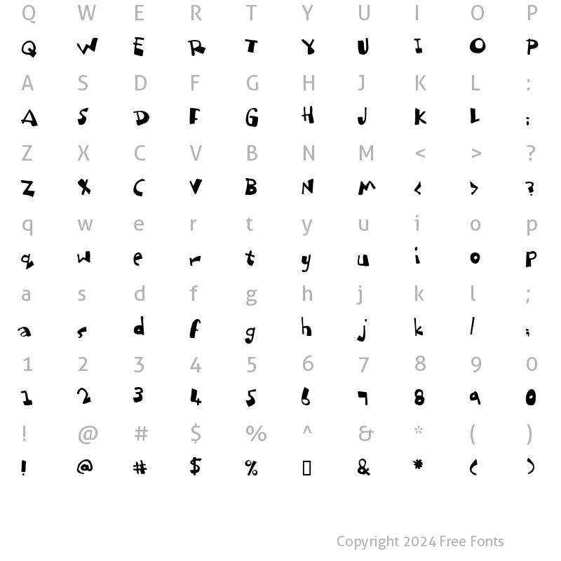 Character Map of dubbem Regular