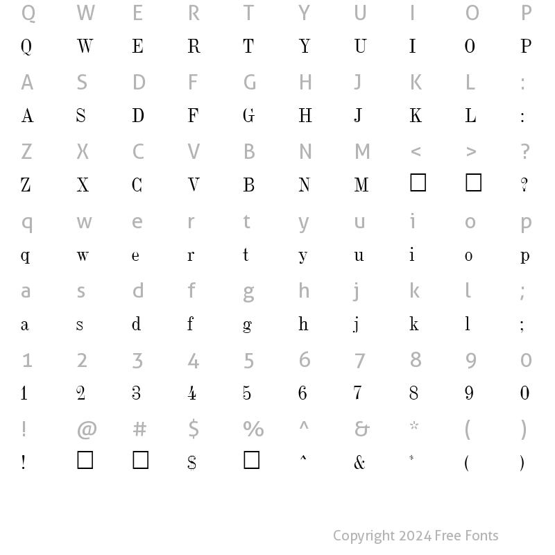 Character Map of Dubiel Regular