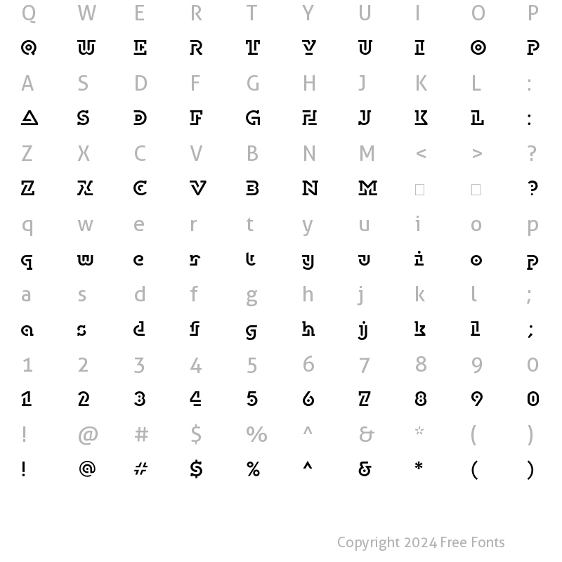 Character Map of DublonBrusC Regular