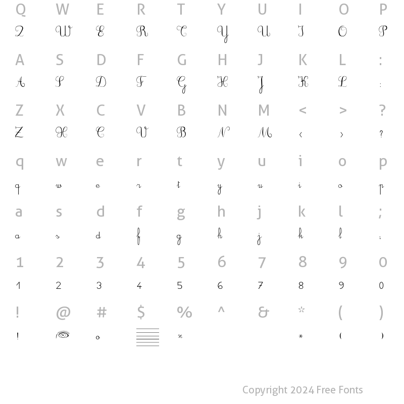 Character Map of DuCahier 2 Regular