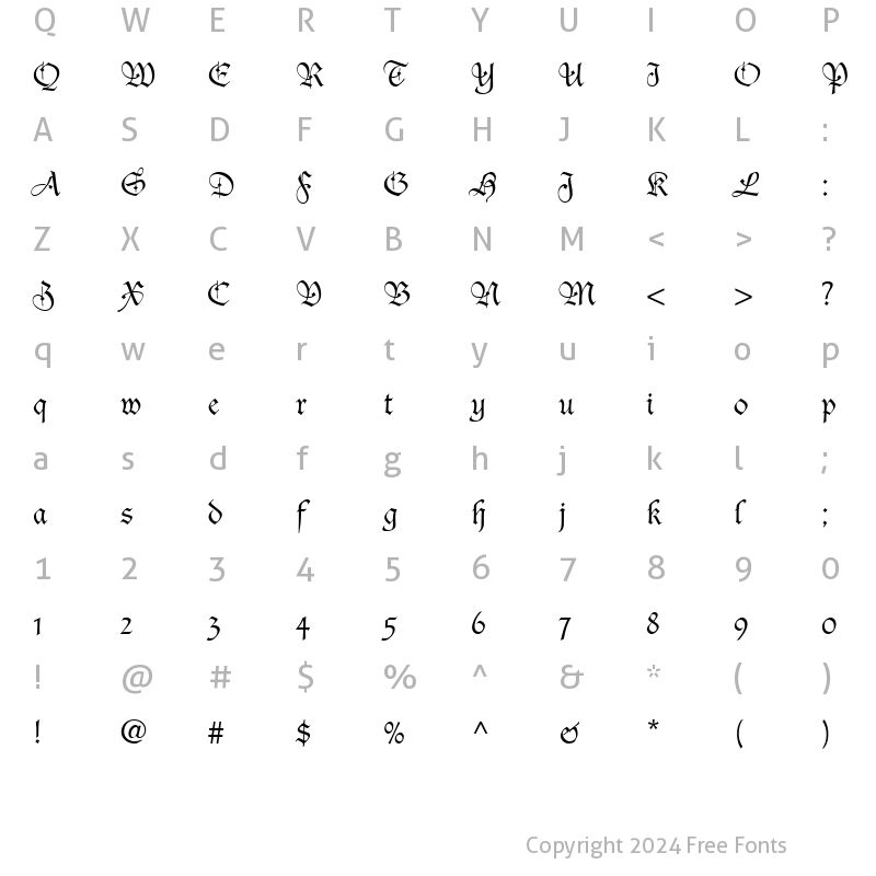 Character Map of DucDeBerry LT Regular