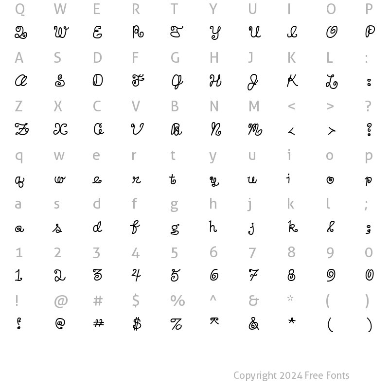 Character Map of DuckyCowgrrrlLuvsRudyCowboy Regular