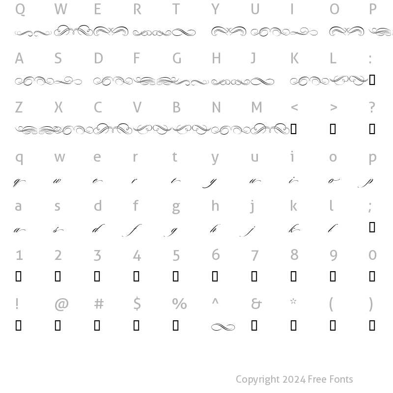 Character Map of Duet Flourishes