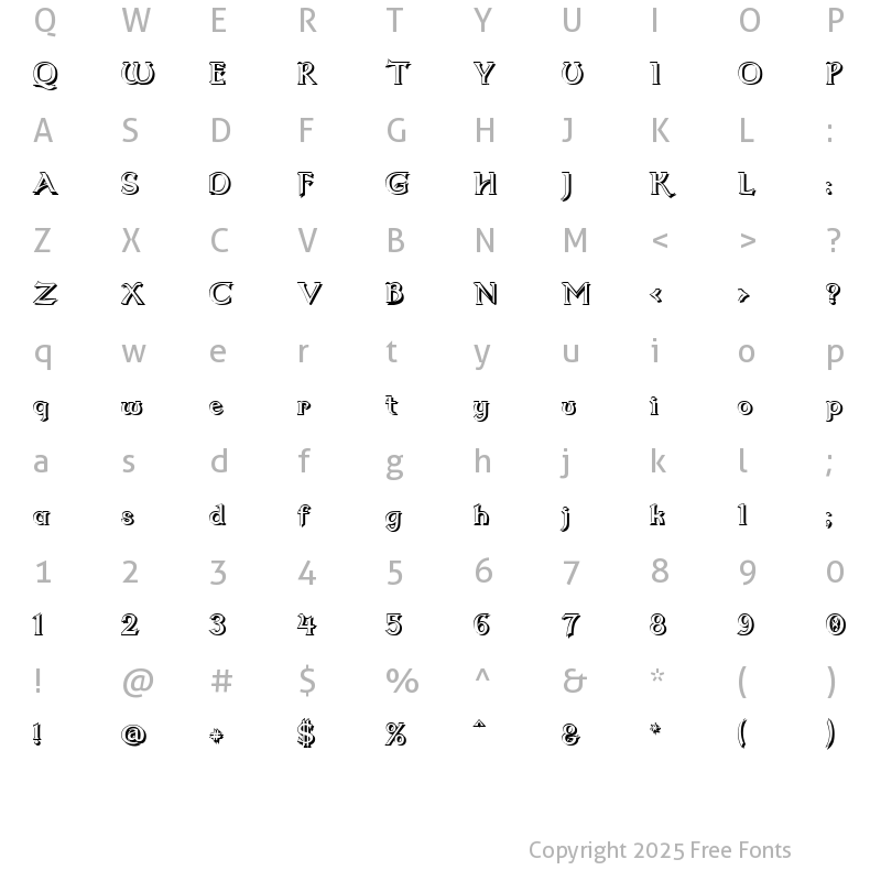 Character Map of Dumbledor 2 Shadow Regular