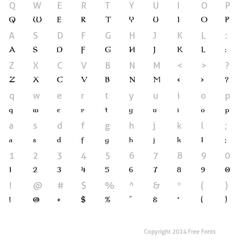 Character Map of Dumbledor 3 Regular