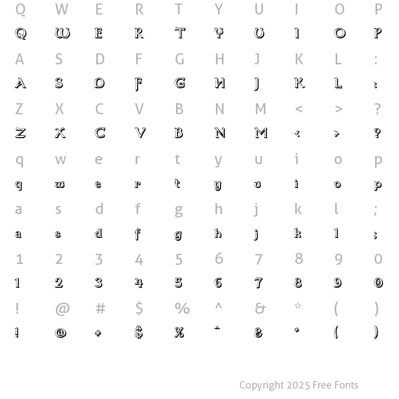 Character Map of Dumbledor 3 Shadow Regular