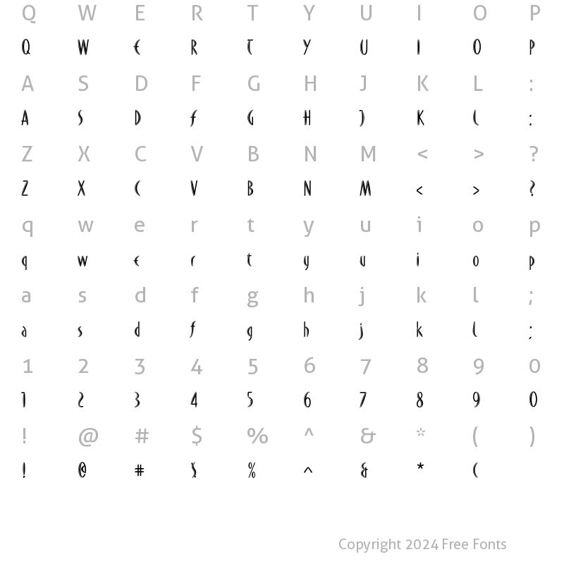 Character Map of DuMoore Inline Regular