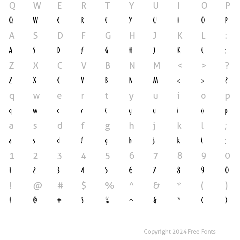 Character Map of DuMoore Regular