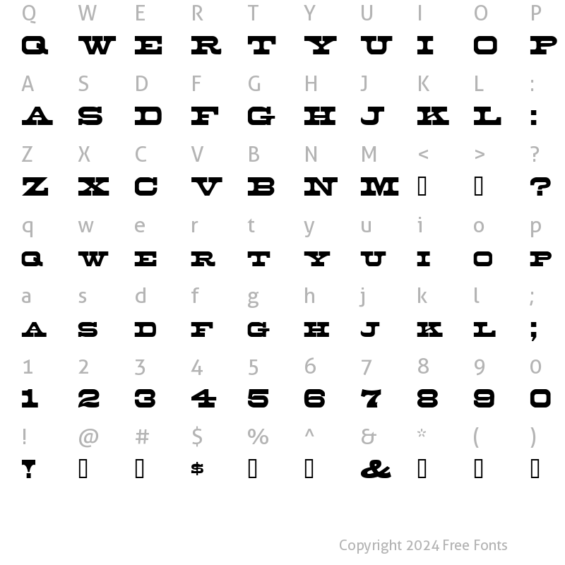 Character Map of Duncan Regular