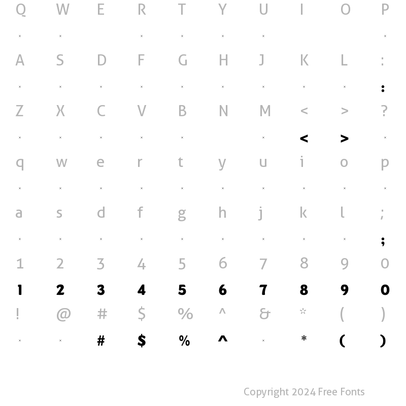 Character Map of DundeeExBoldTab Regular