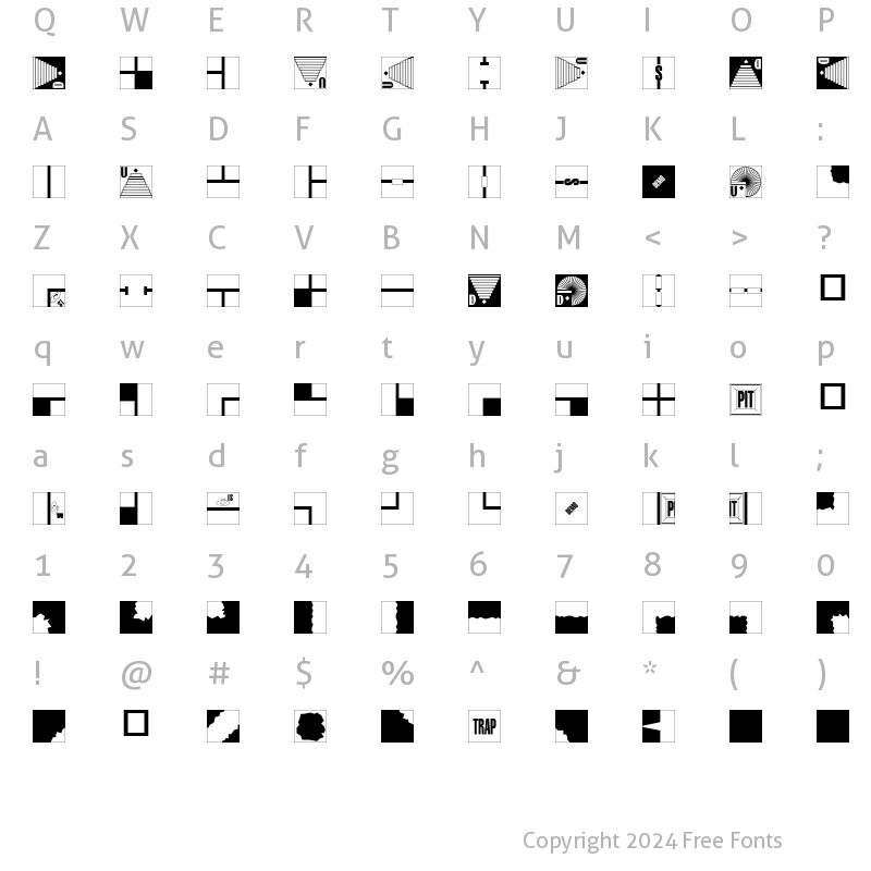 Character Map of Dungeoneer Regular