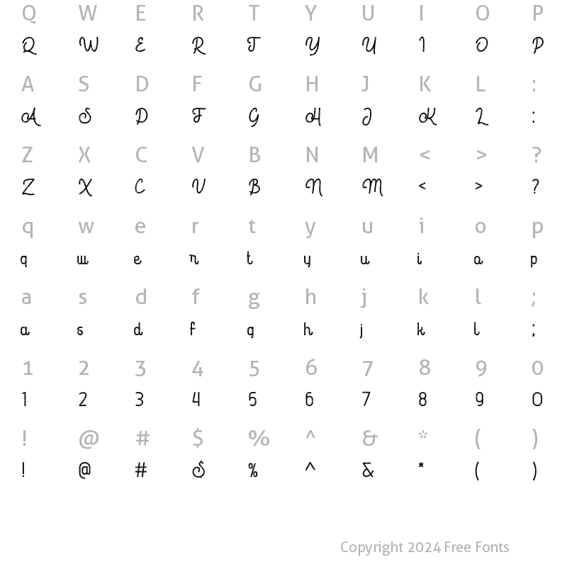 Character Map of Dungeons Regular