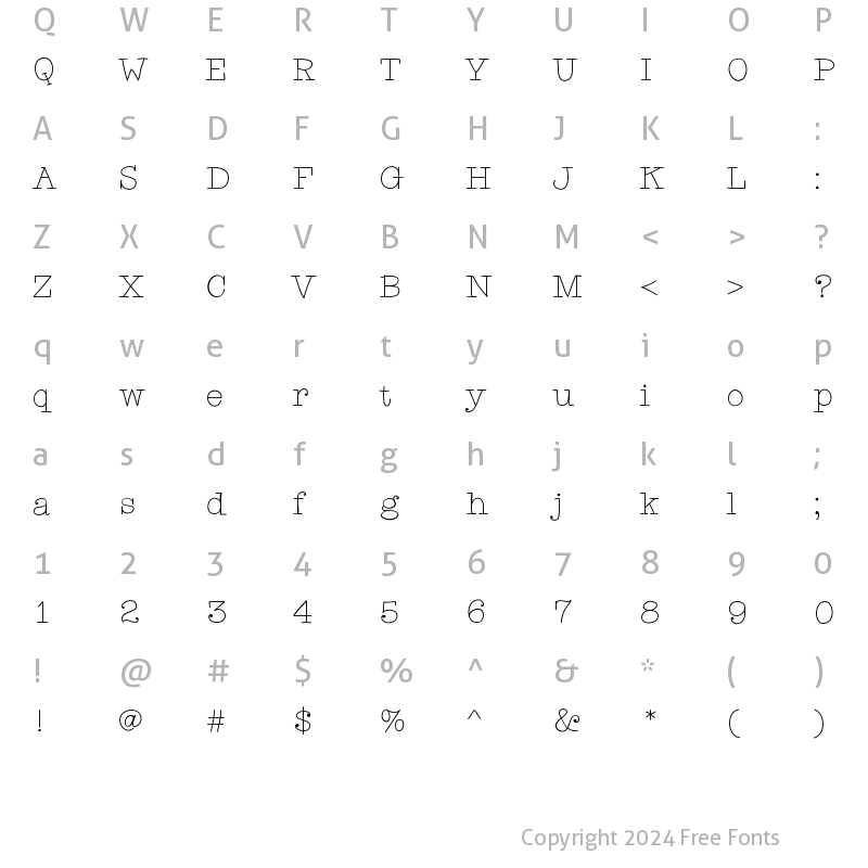 Character Map of Dunling Medium