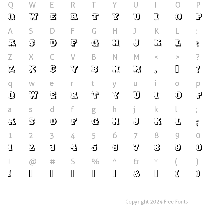 Character Map of Duo Licht Regular