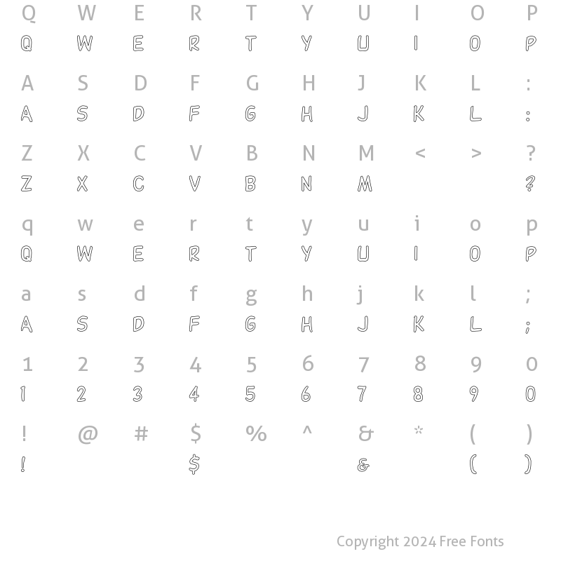 Character Map of DupuyHeavy Hollow Regular