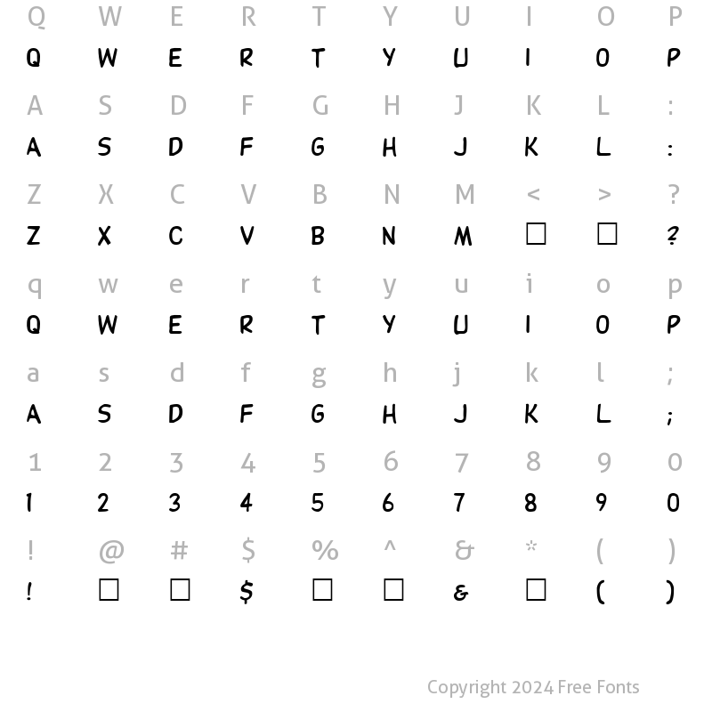 Character Map of DupuyHeavy Regular