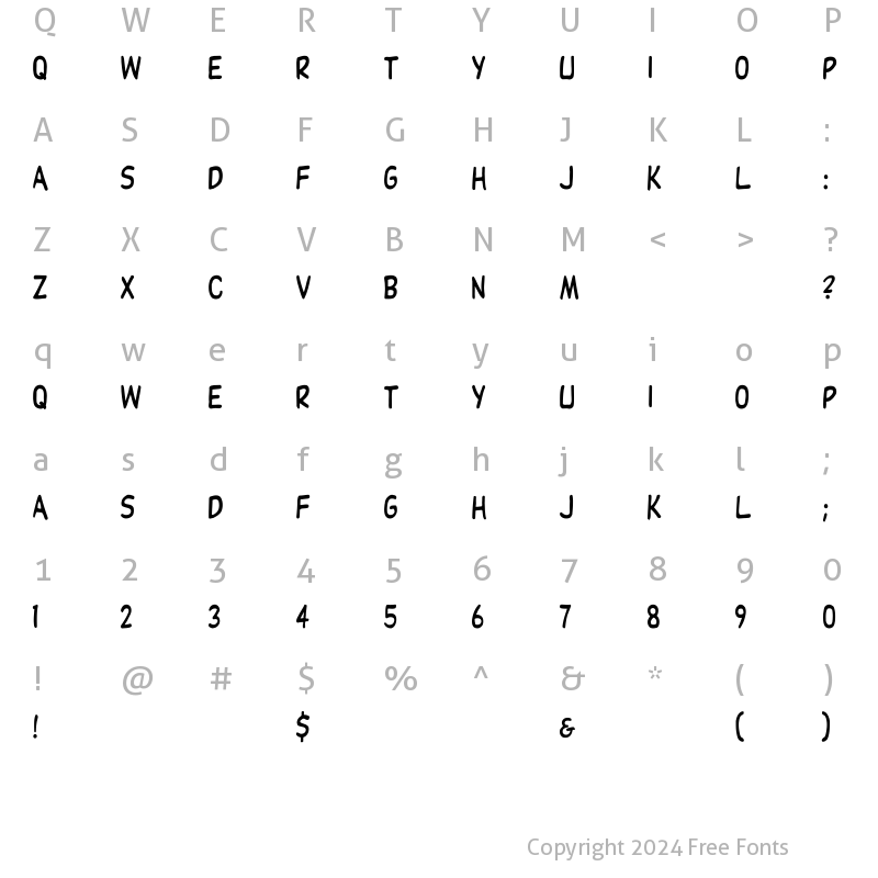 Character Map of DupuyHeavy Th Regular