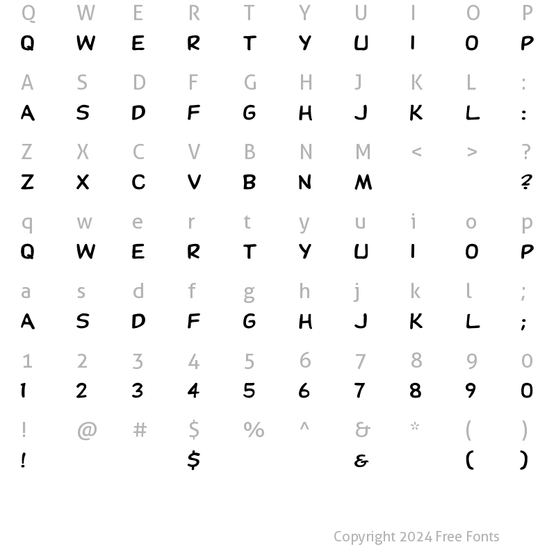 Character Map of DupuyHeavy Wd Regular