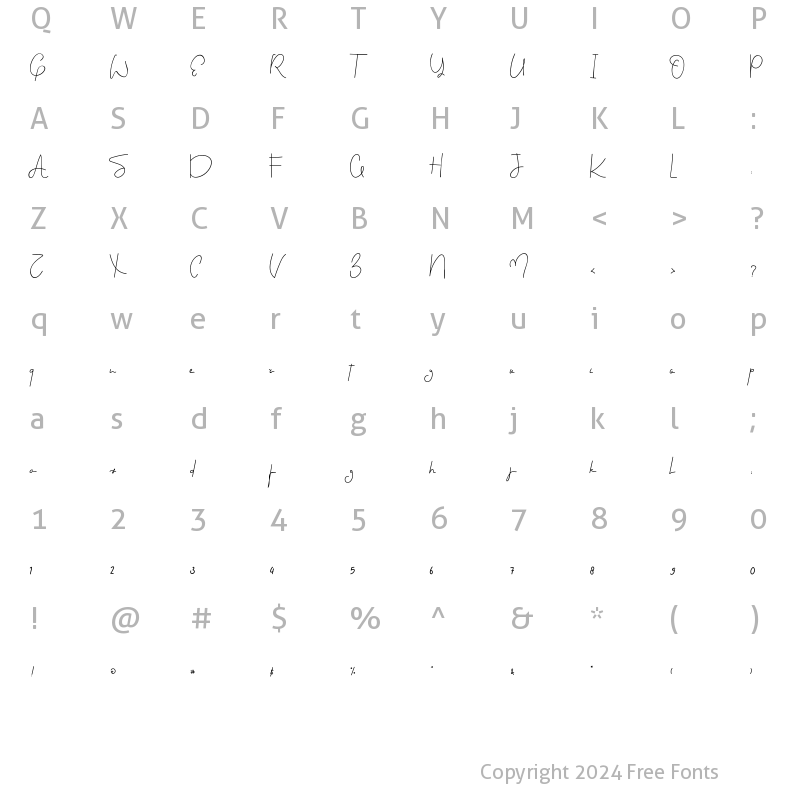 Character Map of During Dusk Regular