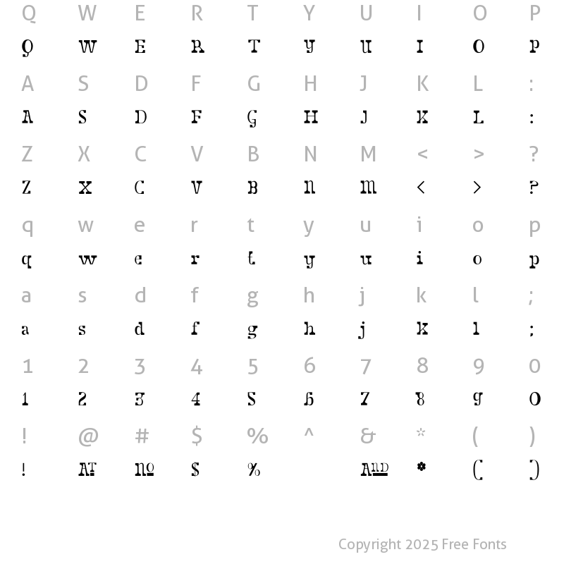 Character Map of Dust Gutter Regular