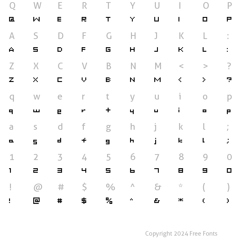 Character Map of DustDot Regular